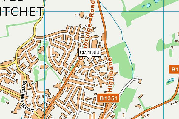 CM24 8LJ map - OS VectorMap District (Ordnance Survey)