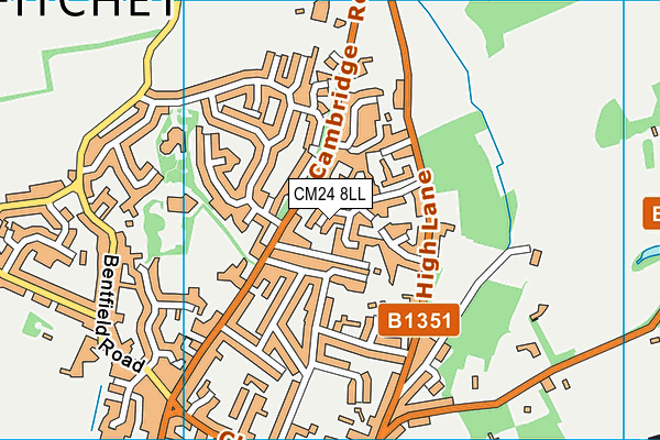 CM24 8LL map - OS VectorMap District (Ordnance Survey)