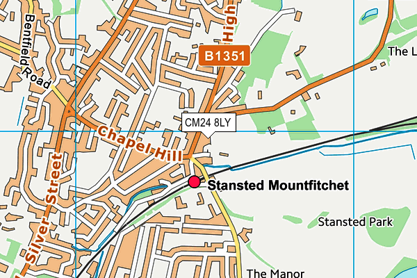 CM24 8LY map - OS VectorMap District (Ordnance Survey)