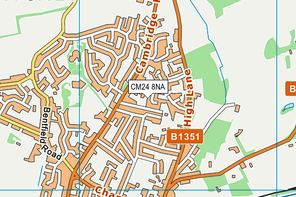 CM24 8NA map - OS VectorMap District (Ordnance Survey)