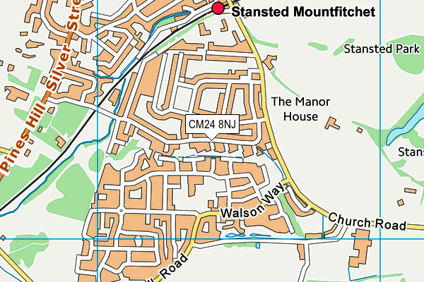CM24 8NJ map - OS VectorMap District (Ordnance Survey)
