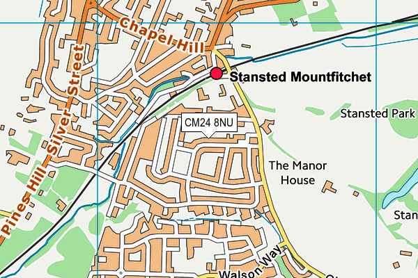 CM24 8NU map - OS VectorMap District (Ordnance Survey)