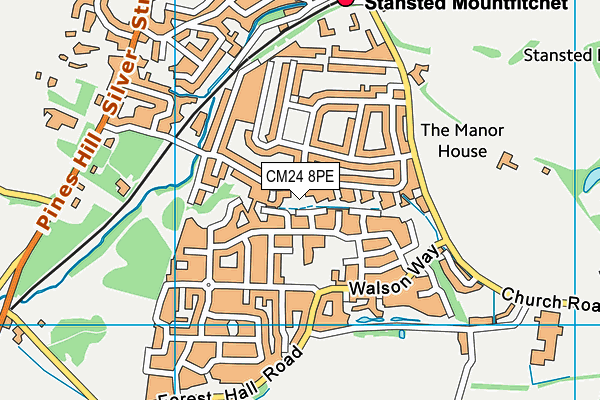 CM24 8PE map - OS VectorMap District (Ordnance Survey)