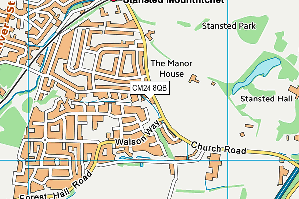 CM24 8QB map - OS VectorMap District (Ordnance Survey)