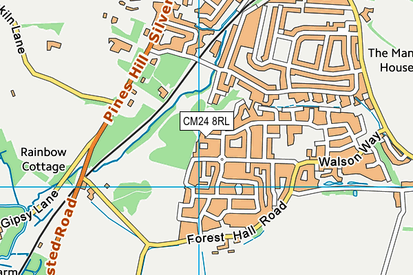 CM24 8RL map - OS VectorMap District (Ordnance Survey)
