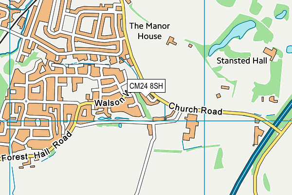 CM24 8SH map - OS VectorMap District (Ordnance Survey)