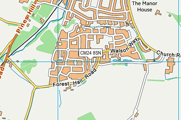 CM24 8SN map - OS VectorMap District (Ordnance Survey)