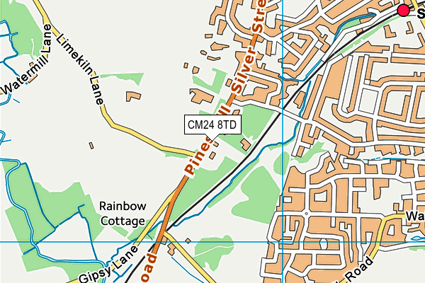 CM24 8TD map - OS VectorMap District (Ordnance Survey)
