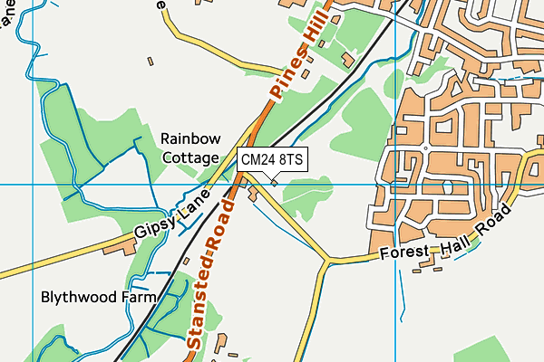 CM24 8TS map - OS VectorMap District (Ordnance Survey)