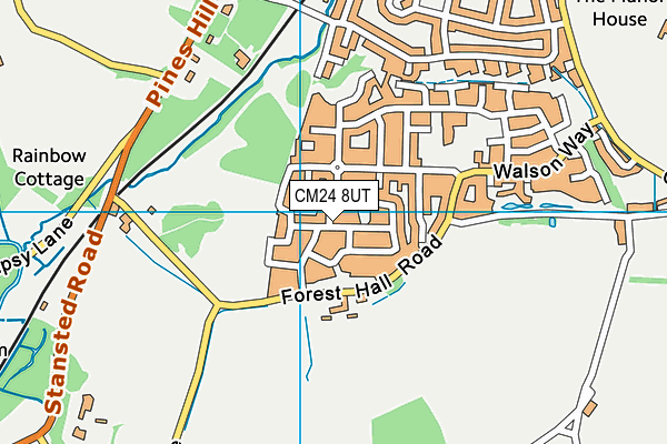 CM24 8UT map - OS VectorMap District (Ordnance Survey)