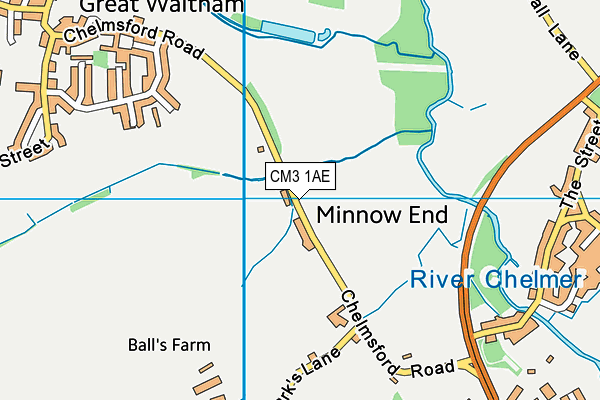 CM3 1AE map - OS VectorMap District (Ordnance Survey)