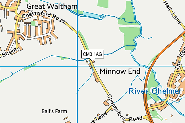 CM3 1AG map - OS VectorMap District (Ordnance Survey)