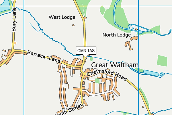 CM3 1AS map - OS VectorMap District (Ordnance Survey)