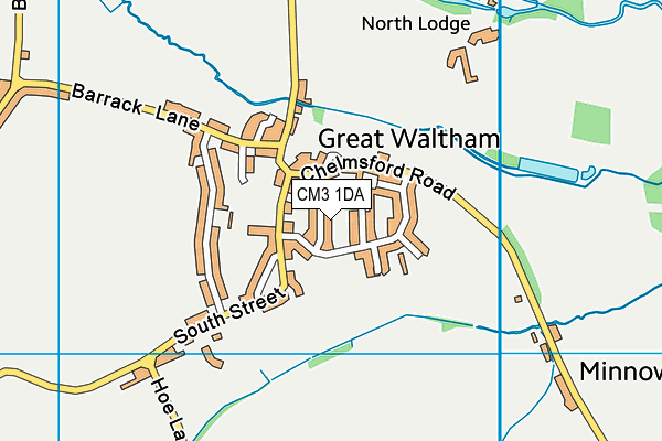 CM3 1DA map - OS VectorMap District (Ordnance Survey)