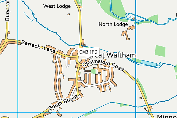 CM3 1FD map - OS VectorMap District (Ordnance Survey)