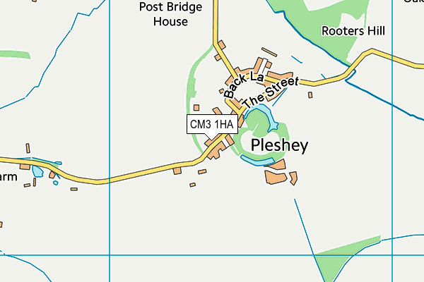 CM3 1HA map - OS VectorMap District (Ordnance Survey)