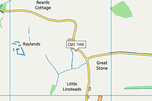 CM3 1HW map - OS VectorMap District (Ordnance Survey)