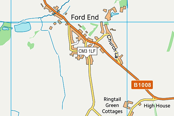 Ford End Playing Field map (CM3 1LF) - OS VectorMap District (Ordnance Survey)