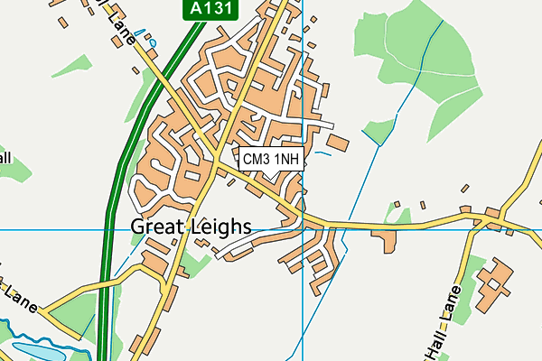 Great And Little Leighs Playing Field map (CM3 1NH) - OS VectorMap District (Ordnance Survey)