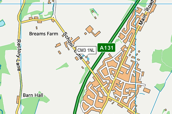 CM3 1NL map - OS VectorMap District (Ordnance Survey)