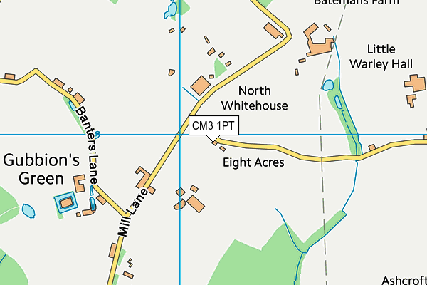 CM3 1PT map - OS VectorMap District (Ordnance Survey)