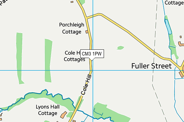 CM3 1PW map - OS VectorMap District (Ordnance Survey)