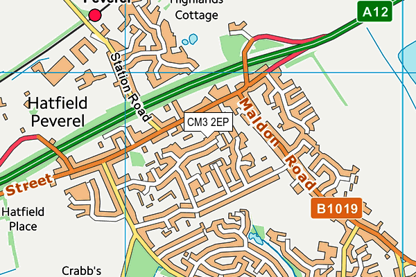 CM3 2EP map - OS VectorMap District (Ordnance Survey)