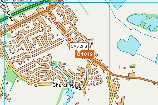 CM3 2HS map - OS VectorMap District (Ordnance Survey)
