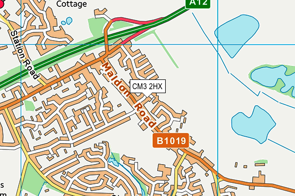 CM3 2HX map - OS VectorMap District (Ordnance Survey)