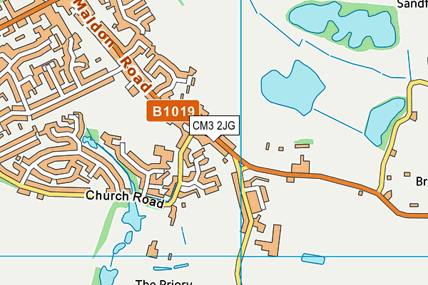 CM3 2JG map - OS VectorMap District (Ordnance Survey)
