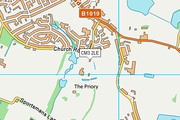CM3 2LE map - OS VectorMap District (Ordnance Survey)