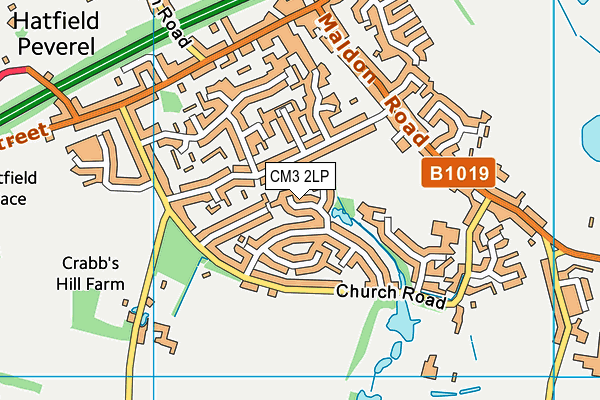 CM3 2LP map - OS VectorMap District (Ordnance Survey)