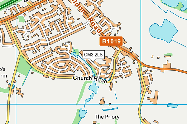 CM3 2LS map - OS VectorMap District (Ordnance Survey)