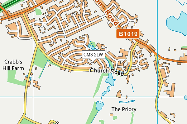 CM3 2LW map - OS VectorMap District (Ordnance Survey)
