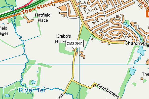 CM3 2NZ map - OS VectorMap District (Ordnance Survey)