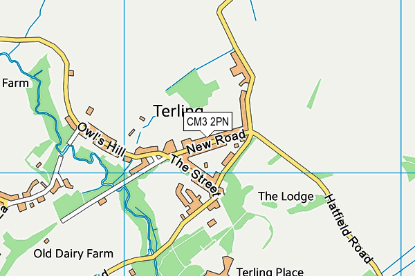 Terling Cricket Club map (CM3 2PN) - OS VectorMap District (Ordnance Survey)