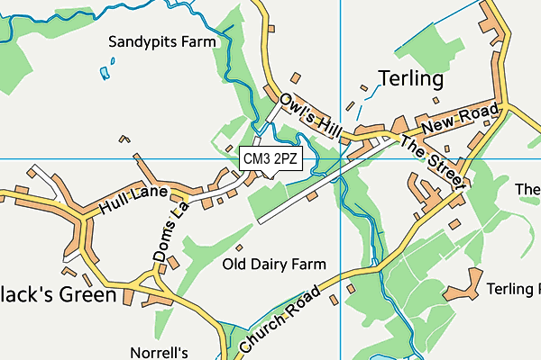 CM3 2PZ map - OS VectorMap District (Ordnance Survey)