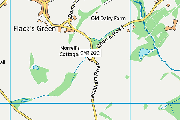 CM3 2QQ map - OS VectorMap District (Ordnance Survey)