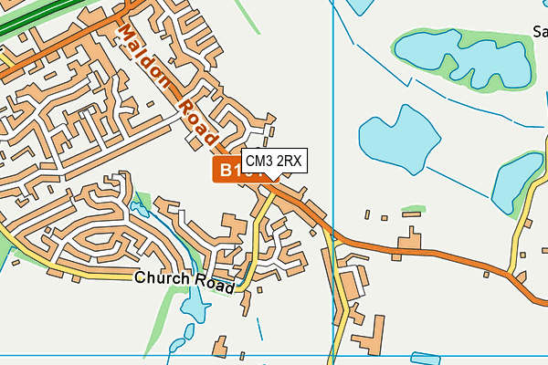 CM3 2RX map - OS VectorMap District (Ordnance Survey)
