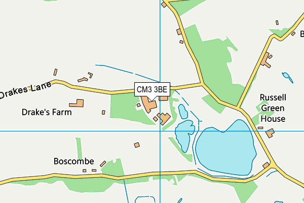CM3 3BE map - OS VectorMap District (Ordnance Survey)