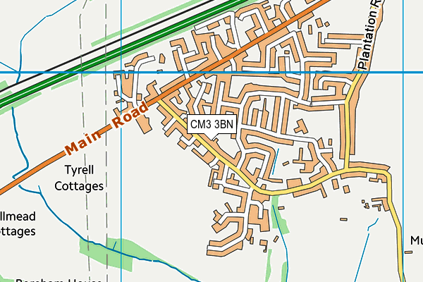 CM3 3BN map - OS VectorMap District (Ordnance Survey)