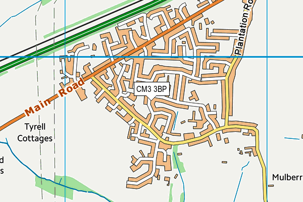 CM3 3BP map - OS VectorMap District (Ordnance Survey)