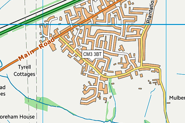 CM3 3BT map - OS VectorMap District (Ordnance Survey)