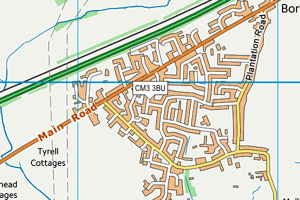 CM3 3BU map - OS VectorMap District (Ordnance Survey)