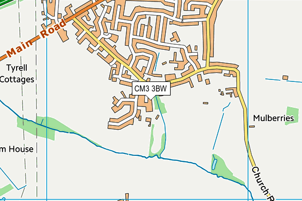 CM3 3BW map - OS VectorMap District (Ordnance Survey)