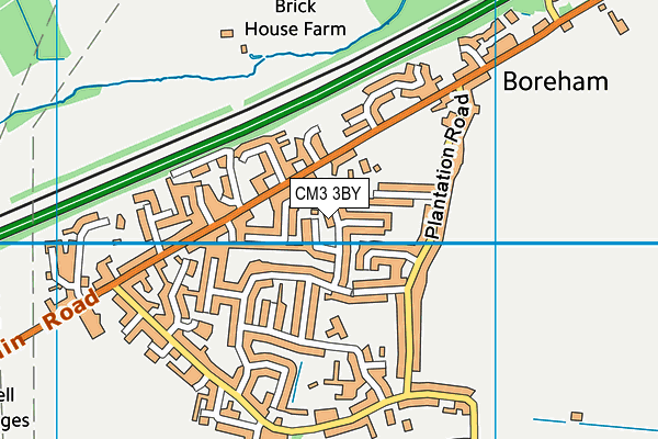 CM3 3BY map - OS VectorMap District (Ordnance Survey)