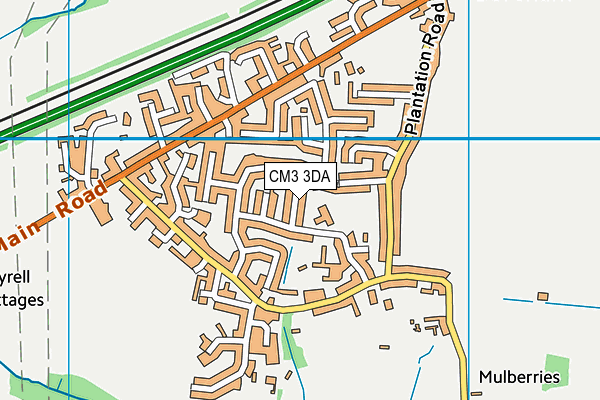 CM3 3DA map - OS VectorMap District (Ordnance Survey)