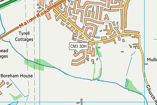 CM3 3DH map - OS VectorMap District (Ordnance Survey)