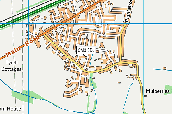 CM3 3DJ map - OS VectorMap District (Ordnance Survey)