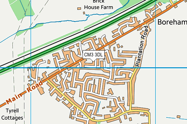 CM3 3DL map - OS VectorMap District (Ordnance Survey)